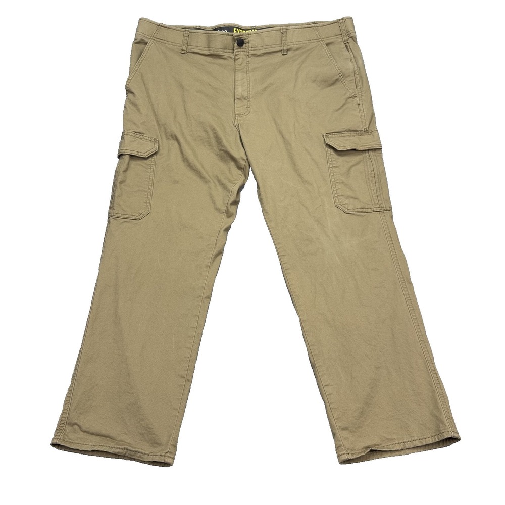 Lee Performance Series Cargo Pants Mens 42x30 Straight Fit Extreme Comfort Khaki